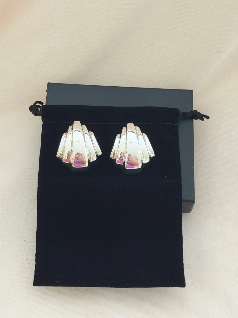 Sterling Silver Fan Shell Earrings